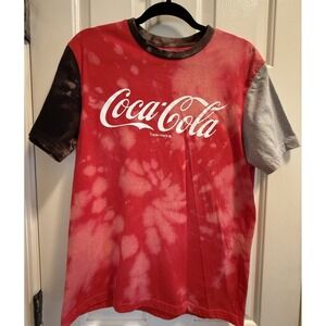 ENJOY COCA-COLA Women's Red Tie Dye Top Coke Love Tribe T-Shirt Size Medium